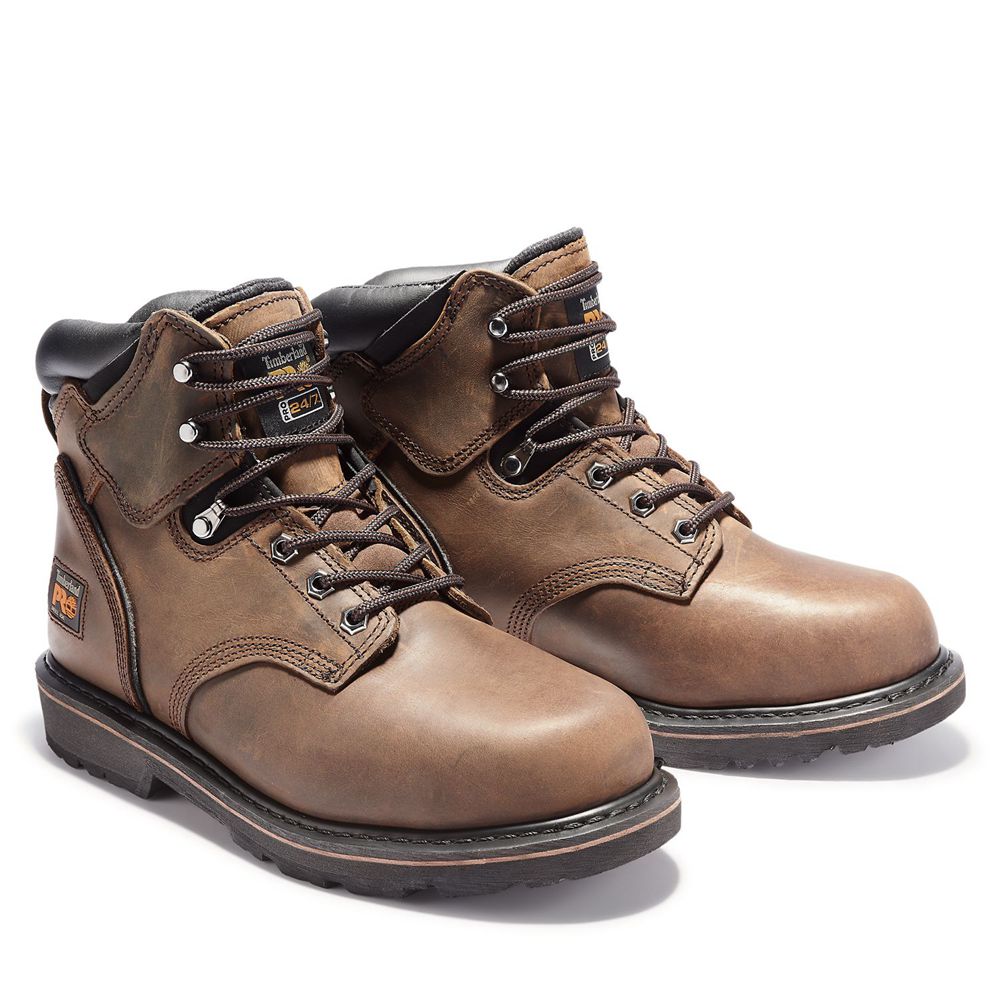 Botas de Trabajo Timberland Hombre Pro® Pit Boss 6\" Steel Toe Marrones - Chile ZHM-861237